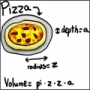 Care este volumul unei pizza?