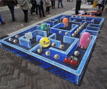 Pacman 3D pe asfalt, de Leon Keer