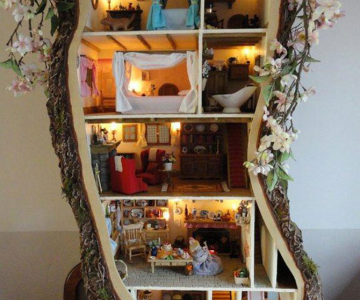 Casa-miniatura in copac, de Maddie Brindley