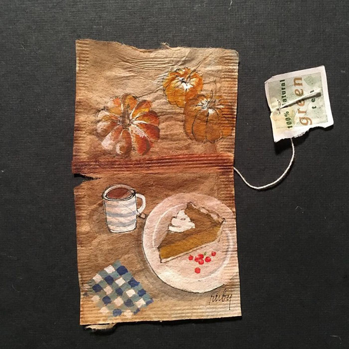 Pictura pe saculeti de ceai, de Ruby Silvious - Poza 15