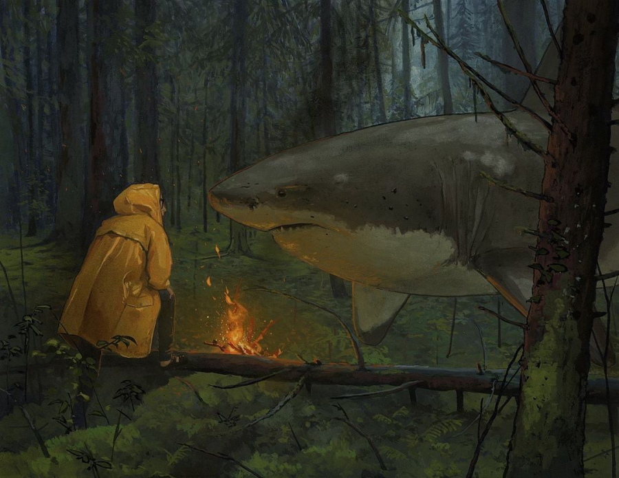 Lumea suprarealista cu rechini a lui Chris Austin - Poza 4