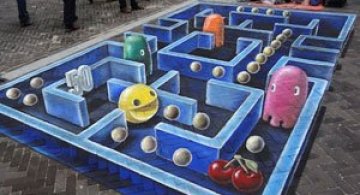 Pacman 3D pe asfalt, de Leon Keer