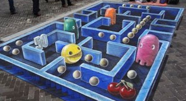 Pacman 3D pe asfalt, de Leon Keer