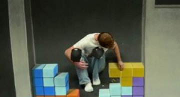 Video: Tetris desenat cu creta