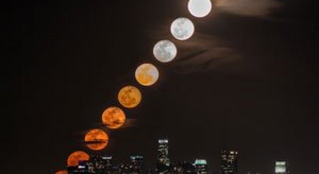 Video: Rasarit de luna plina peste Los Angeles