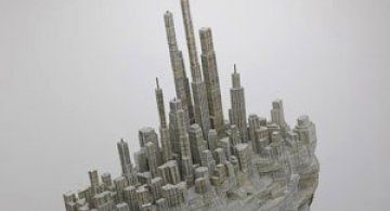 Un oras sculptat in carti de Liu Wei