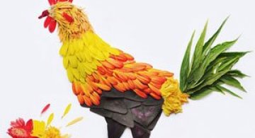 Pasari din petale de flori, de Red Hong Yi