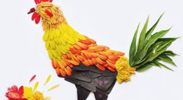 Pasari din petale de flori, de Red Hong Yi