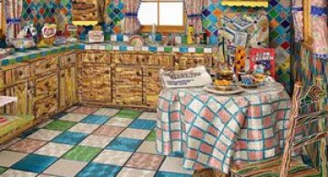 Bucataria acoperita cu margele de sticla de Liza Lou