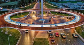 Giratoriu suspendat pentru biciclisti in Olanda