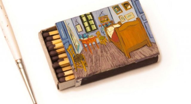 Van Gogh, pe cutii de chibrituri, in picturi miniaturale
