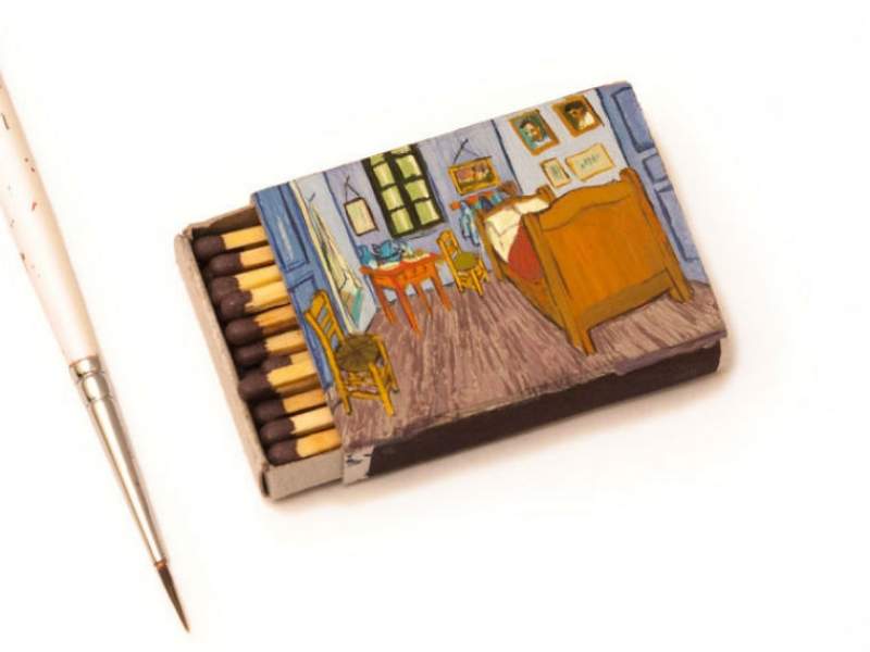 Van Gogh, pe cutii de chibrituri, in picturi miniaturale