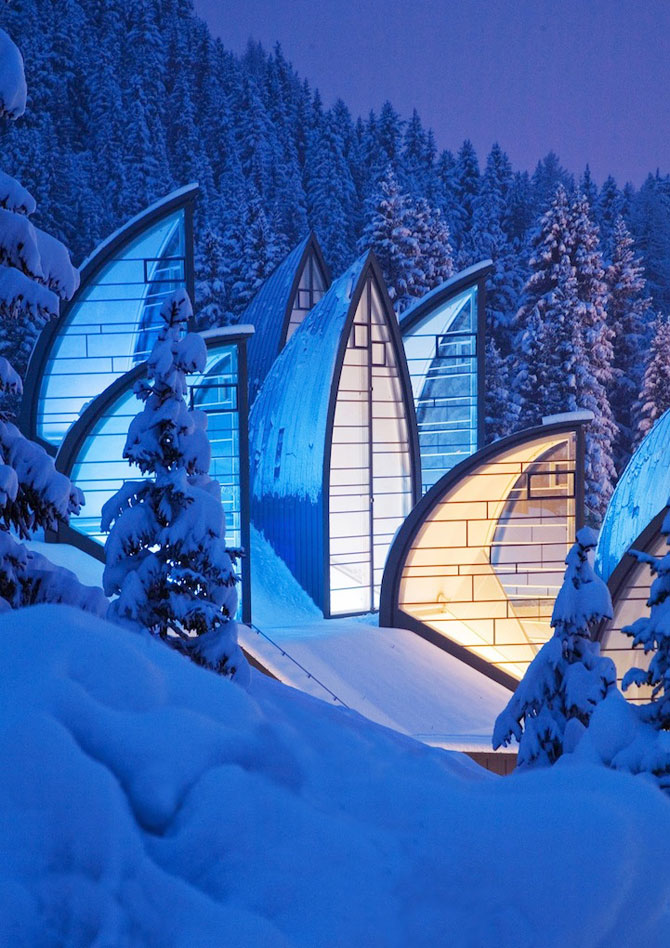 Spa ultra-modern integrat in peisajul Alpilor